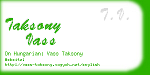 taksony vass business card